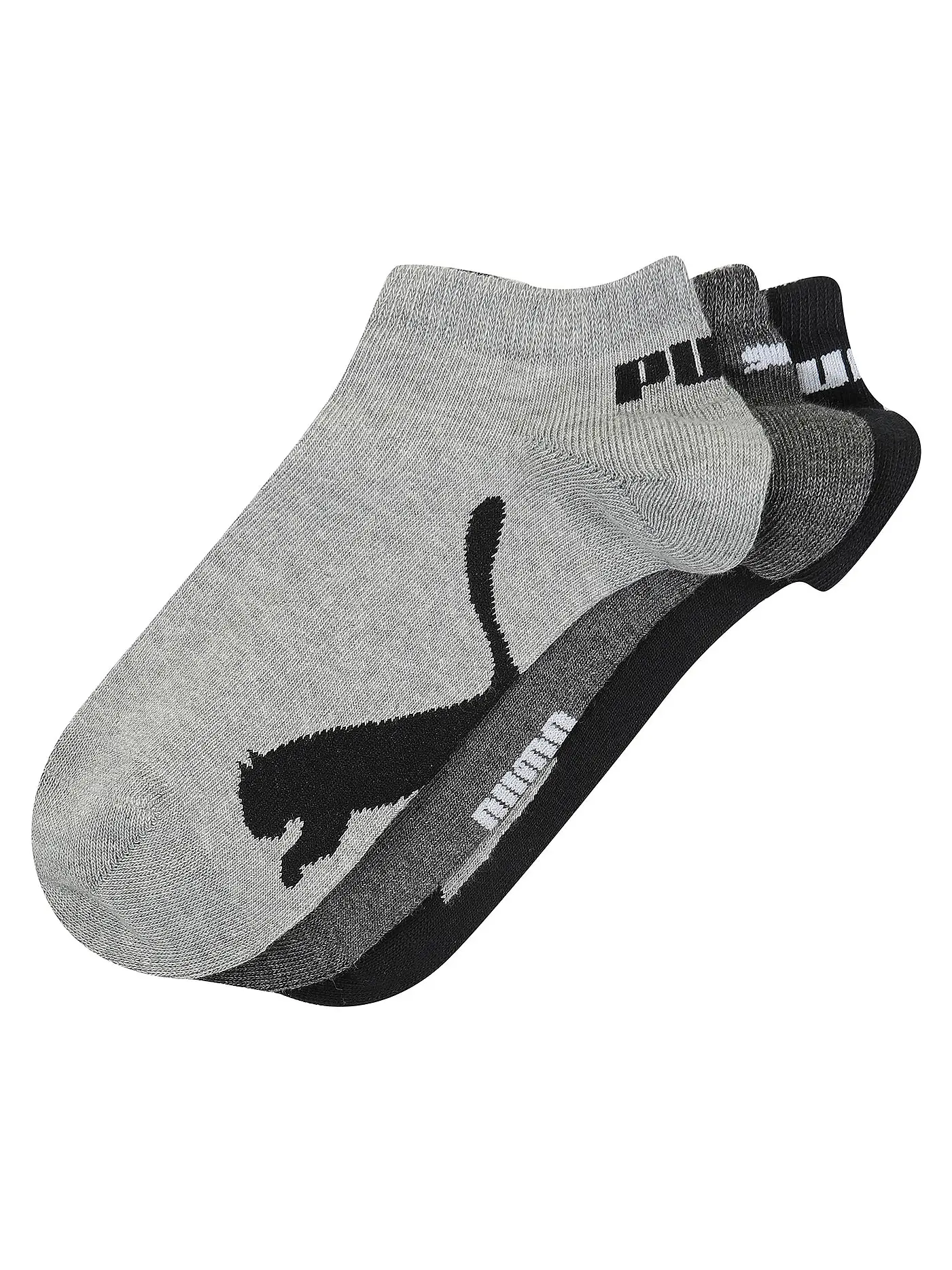 PUMA | Sneaker Socken 3er Pkg navy / grey / strong blue | schwarz